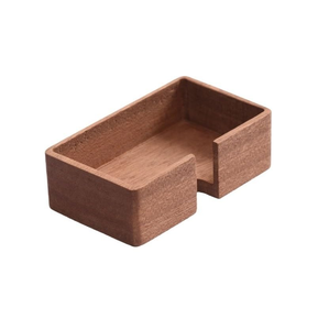 Wood Business Card Stand <b>Creative</b> With Hole Pen Holder Home Office Pad Holder Customizable Solid Wood Desktop Card Display Stand - Product Image 4