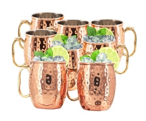 Ensemble de 24 tasses Moscow Mule en acier inoxydable de haute qualité avec placage en cuivre pur, grande taille 19 OZ - Product Image 1
