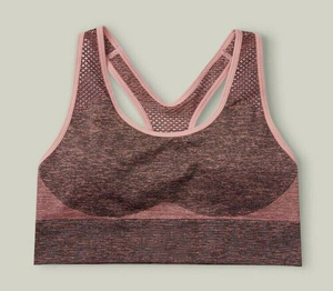 Women's Seamless Racerback Sports Bra Solid Black <b>Mesh</b> Back Medium Support Breathable Fitness <b>Top</b> - Product Image 6