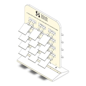 Présentoir métallique double face de style asiatique, facile à assembler, pour cintres et utilisation sur bureau - Product Image 2