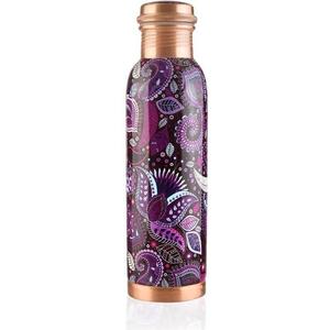 Botella de Agua Ecológica de Cobre con Patrón Floral Grabado, Diseño Clásico, Portátil, con Tapa, para Uso en Exteriores y en el Hogar - Product Image 2