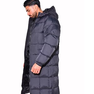Long Quilted <b>Winter</b> Jacket With Detachable Hood Full Sleeves Zipper Closure Solid Color <b>Thick</b> Warm <b>Coat</b> - Product Image 6