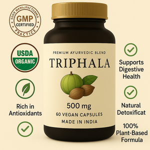 อาหารเสริมสมุนไพร triphala แคปซูลมังสวิรัติ500มก. สำหรับการล้างพิษย่อยอาหารและผลิตภัณฑ์สร้างภูมิคุ้มกันจากอินเดีย - Product Image 5