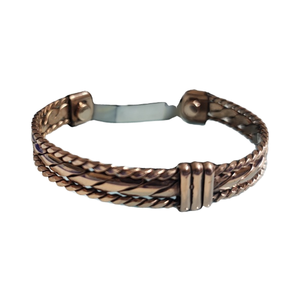 Bracelet Kada en cuivre demi-rond artisanat en métal magnétique pour le soulagement de la douleur arthritique Bracelet magnétique en cuivre unisexe - Product Image 1