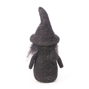 Handmade Felt Wool Black Witch – Small Needle Felted <b>Doll</b> Figurine Halloween Decor Gift - Product Image 4