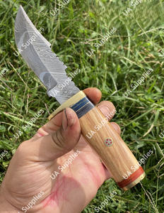 มีดเหล็กดามัสกัสเกรดอุตสาหกรรม คุณภาพสูง รองรับ OEM/ODM ปรับแต่งได้ ขายส่ง คมกริบ ใช้ได้ทั้ง EDC ล่าสัตว์ ตั้งแคมป์ พร้อมปลอกมีด - Product Image 5