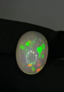 Ópalo etíope natural, ópalo cabujón con patrón de panal de abeja, hermoso ópalo color caramelo en venta. - Product Image 3