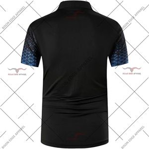 เสื้อโปโลแขนสั้นผู้ชาย ลายสามเหลี่ยมเรขาคณิต ซิปครึ่งตัว แห้งเร็ว สปอร์ต ผ้าถักโพลีเอสเตอร์ สีขาว - Product Image 6