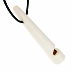 นกหวีดเขาควายทำด้วยมือแท้พร้อมสายหนังกระดูก - Product Image 3