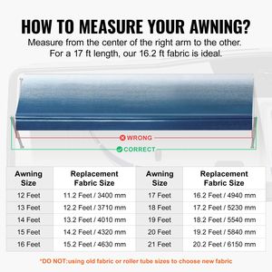 Tessuto per Tende da Sole per Camper in PVC Resistente da 16 once, Sostituzione per Tende da Sole RV, Lunghezza 16FT 2'', Impermeabile 17FT, 3 Strati, Montaggio Laterale - Product Image 5