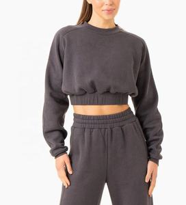 Arrival Women's New Premium Quality 100% Cotton Tracksuit Fully Plain Design Pullover Hoodies for Spring Season - Product Image 3