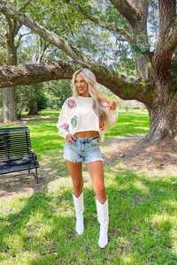 Sweat-shirt court unisexe en molleton avec strass, style football, pour les jours de match d'hiver, coupe oversize, décontracté, mode urbaine - Product Image 4