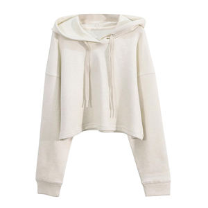 Sudadera corta con capucha para mujer, moderna, de tela suave y transpirable, manga larga, informal, para gimnasio, elegante. - Product Image 1