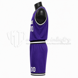 Conjunto de Uniforme de Baloncesto Morado Personalizado, Fabricante de Marca Privada OEM ODM - Product Image 5