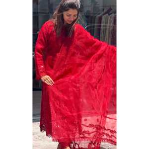 Ensemble haut et bas en fausse Georgette & Dupatta de créateur Robes de soirée Look - Product Image 3