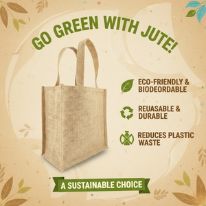 Sac fourre-tout en toile de jute écologique avec logo personnalisé |   Couleur naturelle |   Réutilisable |   Sac de courses uni |    Modèle pour usage cadeau - Product Image 3