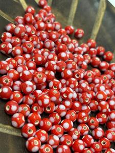 Cuentas Redondas Sueltas de 8mm de Color Rojo Skunk Premium para la Elaboración de Joyas, Pulseras, Collares y Manualidades - Product Image 4