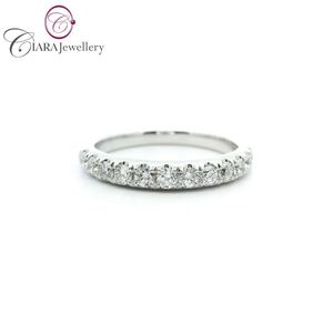 แหวนแต่งงานของผู้หญิง AU750มีเพชรธรรมชาติสีขาวโรสโกลด์คลาสสิกสำหรับวันครบรอบหมั้น - Product Image 1