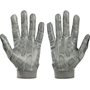 Gants de football à doigts entiers, pointes des doigts en maille respirante, polyester, unisexe, toutes saisons, fermeture à boucle, gants de football américain - Product Image 1