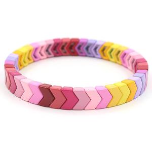 เฮมาซา แฟชั่นส์กำไลข้อมืออะคริลิกลายโบฮีเมียสีสันสดใสสำหรับทุกเพศน่ารักยืดได้เครื่องประดับงานแต่งงาน/งานปาร์ตี้ของขวัญ - Product Image 1