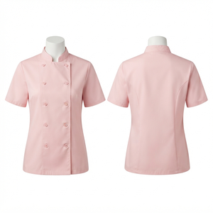 เสื้อเชฟผู้หญิง พรีเมียม ผ้าโพลีคอตตอนทวิล 240 GSM สีเหลือง ปักลายตามสั่ง พิมพ์ลายสกรีน พิมพ์ลาย DTF DTG ชุดยูนิฟอร์ม รับผลิตแบบ OEM ODM - Product Image 3