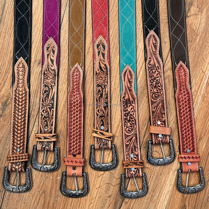 Cinturón de cuero de gamuza con puntada para botas de lujo de los mejores fabricantes, cinturones ajustables para hombres y mujeres, perfecto para trajes de negocios - Product Image 5