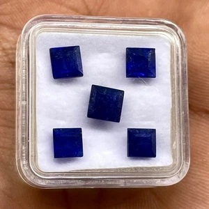 Zafiro Azul Natural de Alta Calidad, Corte Cuadrado de 5-6mm, Gemas Sueltas, Lote de Primera Calidad para Joyería, Precio al por Mayor, Suministro a Granel - Product Image 2