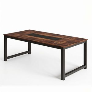 Tavolo da Conferenza dal Design Minimalista Contemporaneo, Lussuoso Pannello in Acciaio Pieghevole Stile Legno per Ufficio o Sala Riunioni Scolastica - Product Image 2