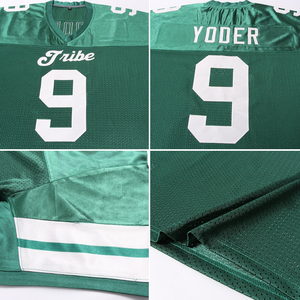 Maillot de football américain vert personnalisé pour homme, col en V, manches courtes, impression sublimée, nom et numéro de l'équipe 00, maille respirante, adulte - Product Image 6