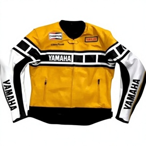 Veste de moto en cuir de vache véritable Ramaha pour homme, veste de course/chaquetta avec protection CE niveau 2 et protège-dos - Product Image 1