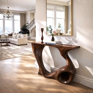 Handmade Wooden Console <b>Table</b> meticulously handcrafted from solid natural wood refined artistry entryway <b>table</b> for living room - Product Image 4
