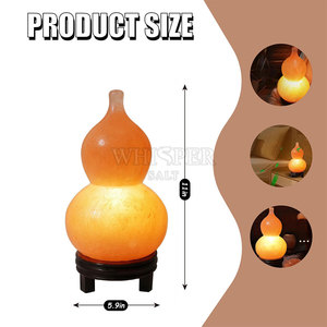 Lampe de sel de l'Himalaya miniature sculptée en cristal naturel, lumière chaude, décoration moderne pour la maison, lampe de table du Pakistan - Product Image 3
