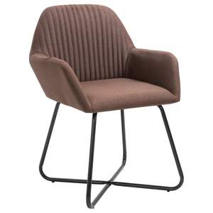Chaises de salle à manger modernes, pieds en métal rembourrés en polyester marron, design contemporain, lot de 2 - Product Image 2