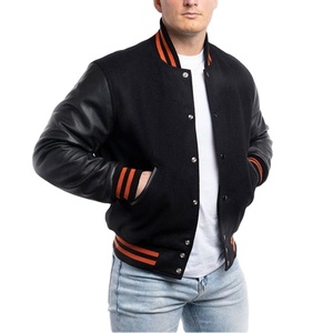 High Quality <b>Men's</b> Varsity <b>Jacket</b> <b>Men</b> Chenille Embroidery Leather Sleeves Baseball Letterman Varsity Customizable <b>Jackets</b> - Product Image 1