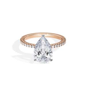 Anillo de Compromiso de Diamante Corte Pera para Mujer, Platino, Certificado IGI, Estilo Clásico - Product Image 4