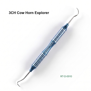 เครื่องมือสำรวจช่องปากแบบสองด้าน รุ่น Ergonomic Manual Double Ended Dental Explorer 3CH Cowhorn ผลิตจากสแตนเลสสตีล ได้รับการรับรองมาตรฐาน CE ระดับ Class I โดย Roboz Tech ประเทศปากีสถาน - Product Image 1