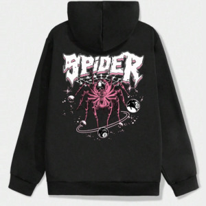 Men's <b>Black</b> Woven 100% Cotton <b>Fleece</b> Pullover Hoodie Solid Color Pocket Design Streetwear Style - Product Image 4