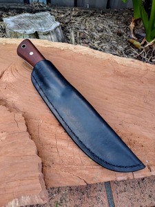 Cuchillo para exteriores con hoja de acero D2, mango de madera y funda de cuero, cuchillo personalizado - Product Image 6