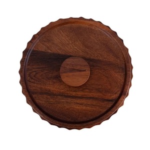 Plat à gratin rond en bois moderne avec couvercle émaillé, écologique, isolé, antiadhésif, design contemporain - Product Image 5
