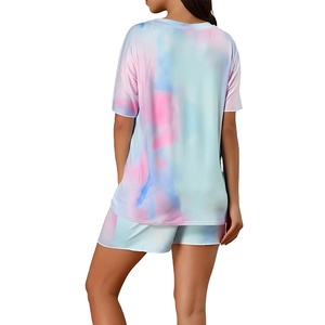 2026 High Demand Girls Autumn Gym Fitness Anti-static Tracksuit 100% Cotton Printed Short Sleeve T-shirt Shorts <b>Set</b> for Summer - Product Image 5