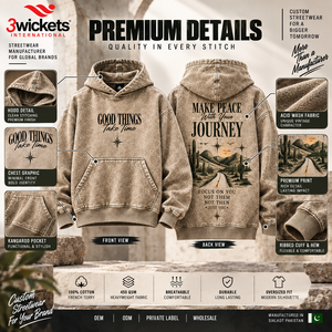Sudadera con Capucha Estilo Streetwear, Lavado Ácido, Personalizada, 450 GSM, Transpirable, Ecológica, para Hombre, Corte Regular, Venta al Por Mayor - Product Image 2