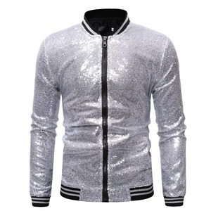 Custom Design Sequin <b>Jacket</b> for man Canvas Front Logo Breathable Winter Street Wear Outdoor - Product Image 3