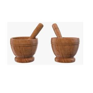 Mortero y Pilón de Madera Maciza, Ecológico, de 6 Pulgadas, Herramienta de Cocina Manual Tradicional para Moler Hierbas y Especias - Product Image 6