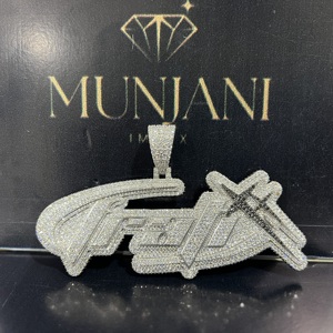 Iced Out Diamond <b>Letter</b> Pendant Hip Hop <b>Necklace</b> 925 Sterling <b>Silver</b> Rapper Jewelry Moissanite Name PendantmFor Men women - Product Image 5