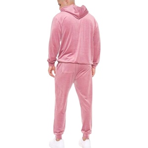 2025 New Custom Men's <b>Velour</b> Jogging Sweatsuit Plain Two-Piece Set Embroidered <b>Hoodie</b> and Sweatpants for Winter - Product Image 3