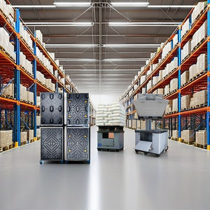 Caja de Plástico Apilable de Alta Resistencia HDPE con Tapa y Palet para Almacenamiento Industrial, Manejo en 4 Direcciones - Product Image 1