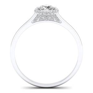 Anillos de compromiso REYES con moissanita de corte redondo de 1.1 quilates en plata de ley 925, anillo de promesa de boda para mujer, joyería fina - Product Image 4