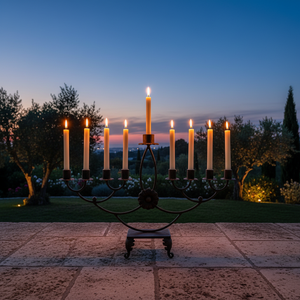 Candélabre en fer forgé à la main, style vintage, décoration d'intérieur, élégance, artisanat métallique classique de KHP Vietnam - Product Image 5