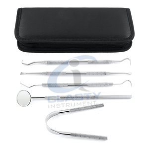 Kit d'hygiène dentaire professionnel en métal et acier, cure-dents, fil dentaire, cure-dents à picots, outils de nettoyage des gencives, ensemble de soins bucco-dentaires - Product Image 6