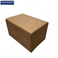 Fauteuil de lavage professionnel de luxe en cuir PVC marron avec bac en céramique, station de lavage de cheveux, mobilier de salon